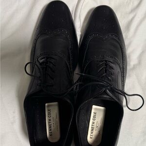 Kenneth Cole Black Leather Brogue Oxfords